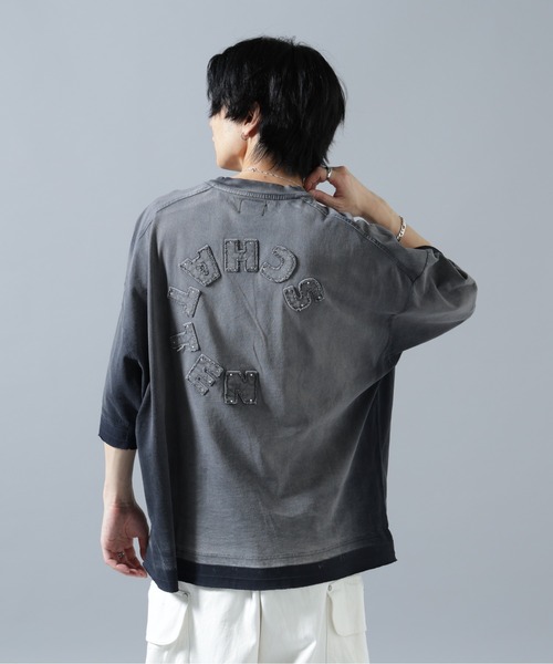 DANKE SCHON(ダンケシェーン)の「DankeSchon/ダンケシェーン/PIGMENT SPRAY S/S TEE SCHATTEN(Tシャツ/カットソー・メンズ・ブラック・L/M)」の1枚目の写真