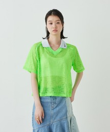 ナイキ スポーツウェア ウィメンズ ルーズ レース ポロ ジャージー トップス / Nike Sportswear Women's Loose Lace Polo Jersey Top IF0521-398 Green Strike