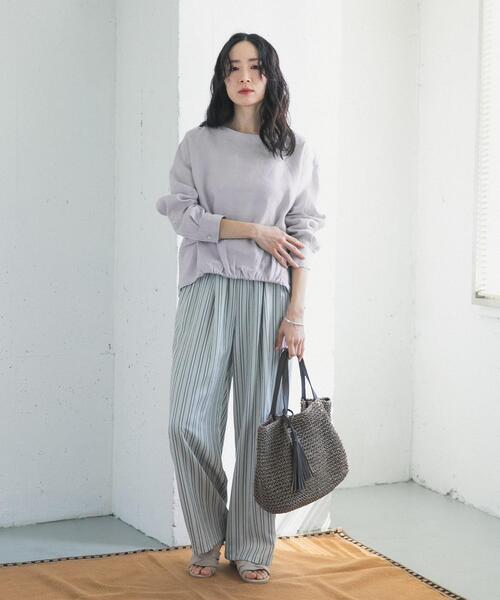 URBAN RESEARCH DOORS（アーバンリサーチドアーズ）の「リネンフロントギャザープルオーバー（シャツ/ブラウス・レディース・ネイビー/ライトグレー/ライトブルー・FREE）」の8枚目の写真