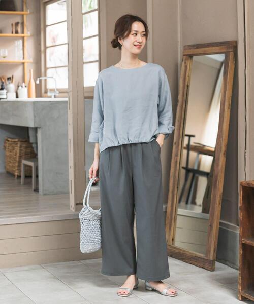 URBAN RESEARCH DOORS（アーバンリサーチドアーズ）の「リネンフロントギャザープルオーバー（シャツ/ブラウス・レディース・ネイビー/ライトグレー/ライトブルー・FREE）」の17枚目の写真