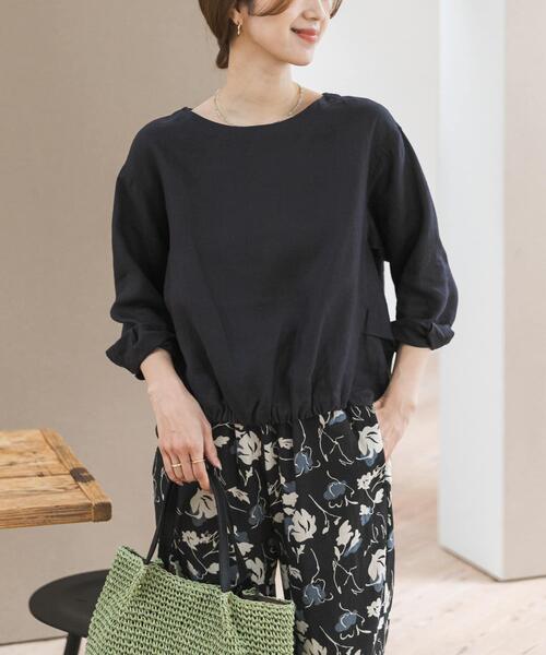 URBAN RESEARCH DOORS（アーバンリサーチドアーズ）の「リネンフロントギャザープルオーバー（シャツ/ブラウス・レディース・ネイビー/ライトグレー/ライトブルー・FREE）」の20枚目の写真