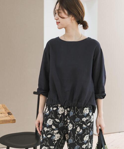 URBAN RESEARCH DOORS（アーバンリサーチドアーズ）の「リネンフロントギャザープルオーバー（シャツ/ブラウス・レディース・ネイビー/ライトグレー/ライトブルー・FREE）」の21枚目の写真