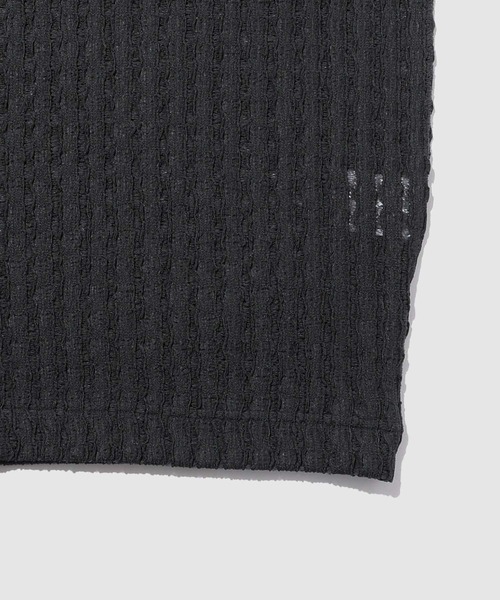 URBAN COLLECTION（アーバンコレクション）の「URBAN COLLECTION ストライプレース ルーズシルエット Vネック 7分袖カーディガン（カーディガン/ボレロ・メンズ・ブラック/チャコールグレー・S/M/L/XL）」の6枚目の写真
