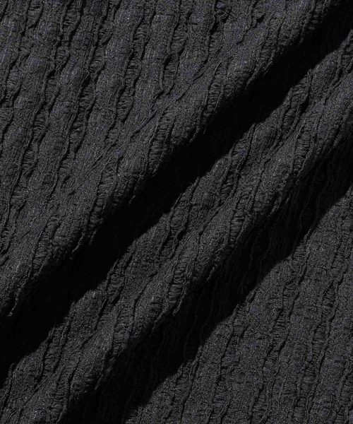 URBAN COLLECTION（アーバンコレクション）の「URBAN COLLECTION ストライプレース ルーズシルエット Vネック 7分袖カーディガン（カーディガン/ボレロ・メンズ・ブラック/チャコールグレー・S/M/L/XL）」の8枚目の写真