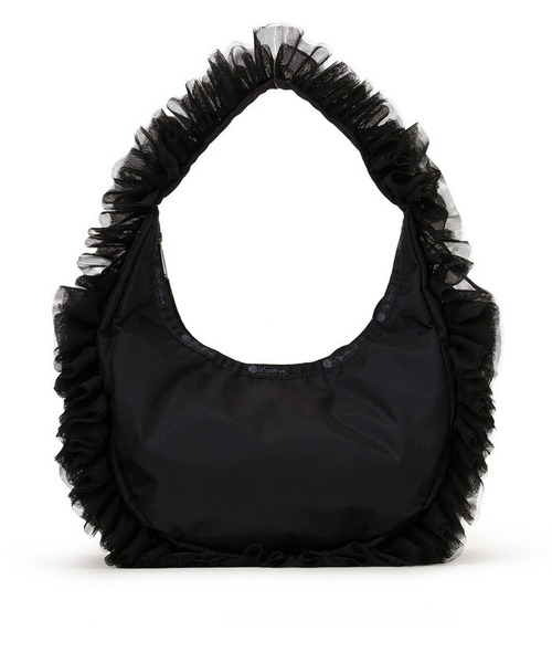 LeSportsac（レスポートサック）の「RUFFLE ZIP HOBO ブラックレースラッフル（ショルダーバッグ・レディース・ブラック・FREE）」の4枚目の写真
