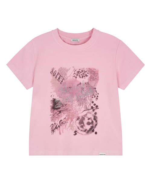 NAKED SURF CLUB(ネイキッドサーフクラブ)の「ダスティアートワークスリムTシャツ (ピンク)(Tシャツ/カットソー・レディース・その他・FREE)」の1枚目の写真