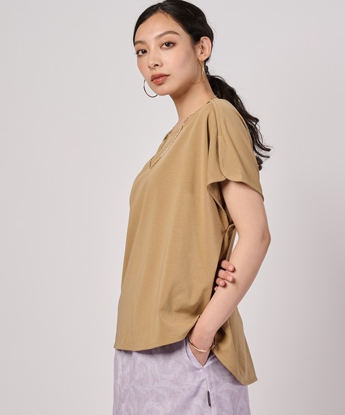 Eddie Bauer（エディーバウアー）の「ルーズフィット ドルマン Tシャツ（Tシャツ/カットソー・レディース・ブルー/ベージュ/チャコール・XL/L/M/S）」の2枚目の写真