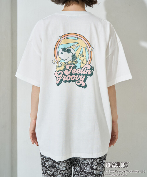 FREAK'S STORE（フリークスストア）の「限定展開　別注/SNOOPY/スヌーピー ポッププリント 半袖 Tシャツ（Tシャツ/カットソー・レディース・ブラック/グレー/オフホワイト・ﾌﾘ-）」の16枚目の写真