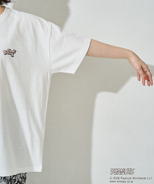 FREAK'S STORE（フリークスストア）の「限定展開　別注/SNOOPY/スヌーピー ポッププリント 半袖 Tシャツ（Tシャツ/カットソー・レディース・ブラック/グレー/オフホワイト・ﾌﾘ-）」の19枚目の写真