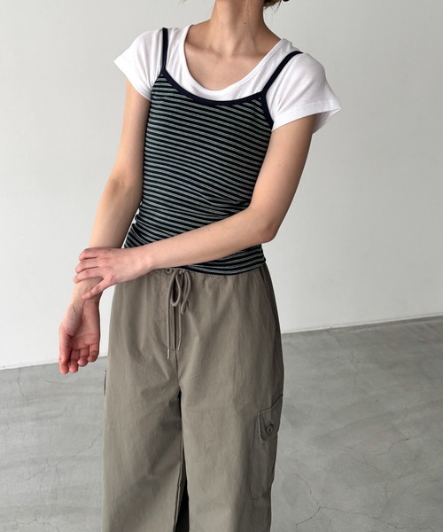 CANAL JEAN(キャナルジーン)の「Lakey Park ボーダーキャミ(キャミソール・レディース・サックスブルー/ネイビー/ラベンダー・ONE SIZE)」の11枚目の写真