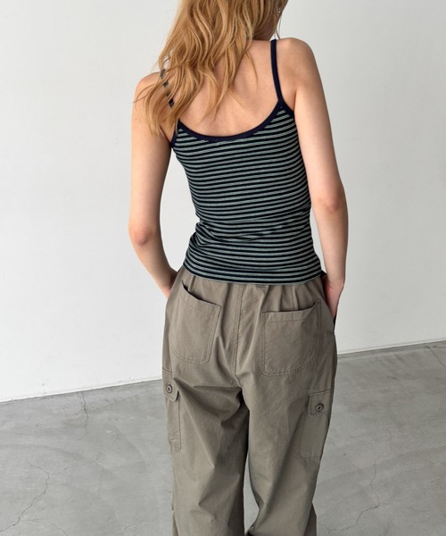 CANAL JEAN(キャナルジーン)の「Lakey Park ボーダーキャミ(キャミソール・レディース・サックスブルー/ネイビー/ラベンダー・ONE SIZE)」の10枚目の写真