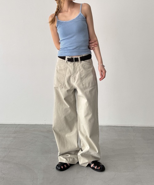 CANAL JEAN(キャナルジーン)の「Lakey Park ボーダーキャミ(キャミソール・レディース・サックスブルー/ネイビー/ラベンダー・ONE SIZE)」の6枚目の写真