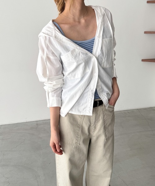 CANAL JEAN(キャナルジーン)の「Lakey Park ボーダーキャミ(キャミソール・レディース・サックスブルー/ネイビー/ラベンダー・ONE SIZE)」の5枚目の写真
