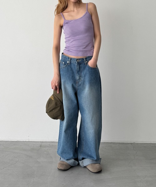CANAL JEAN(キャナルジーン)の「Lakey Park ボーダーキャミ(キャミソール・レディース・サックスブルー/ネイビー/ラベンダー・ONE SIZE)」の17枚目の写真