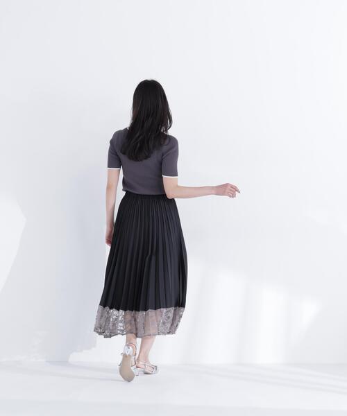 NATURAL BEAUTY BASIC(ナチュラルビューティーベーシック)の「ヘムレースプリーツスカート(スカート・レディース・ブラック/ベージュ・MEDIUM/P/S)」の21枚目の写真