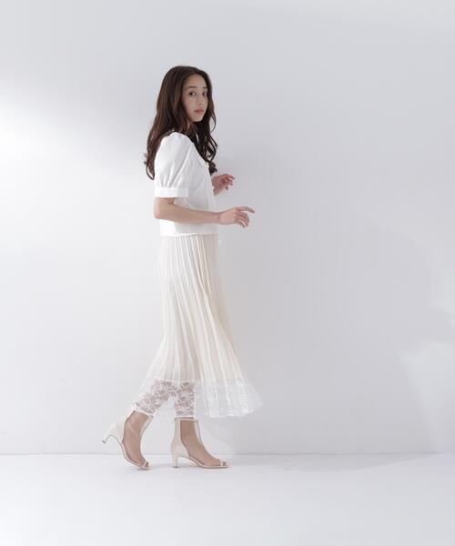 NATURAL BEAUTY BASIC(ナチュラルビューティーベーシック)の「ヘムレースプリーツスカート(スカート・レディース・ブラック/ベージュ・MEDIUM/P/S)」の11枚目の写真
