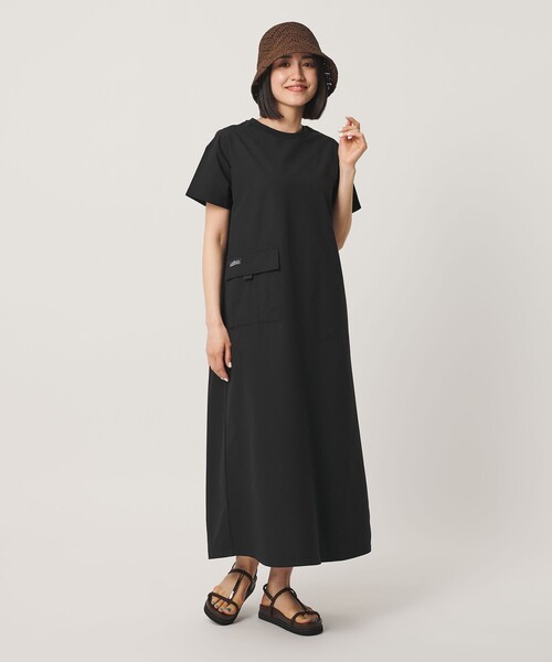 THOUSAND MILE（サウザンドマイル）の「【別注】＜THOUSAND MILE＞ショートスリーブワンピース UVカット 吸汗速乾（ワンピース・レディース・ケリーグリーン/ブラック・FREE）」の2枚目の写真