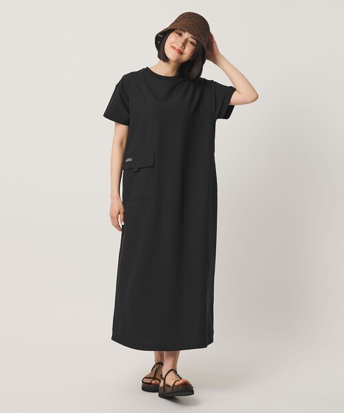 THOUSAND MILE（サウザンドマイル）の「【別注】＜THOUSAND MILE＞ショートスリーブワンピース UVカット 吸汗速乾（ワンピース・レディース・ケリーグリーン/ブラック・FREE）」の6枚目の写真