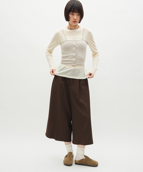 full/fill.(フルフィル)の「front button rib camisole / フロントボタンリブキャミソール(キャミソール・レディース・ライトグレー/ブラック/グレー・FREE)」の10枚目の写真