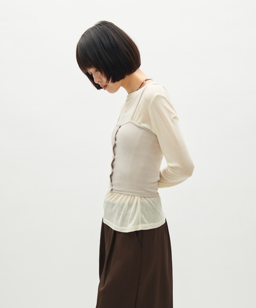 full/fill.(フルフィル)の「front button rib camisole / フロントボタンリブキャミソール(キャミソール・レディース・ライトグレー/ブラック/グレー・FREE)」の13枚目の写真
