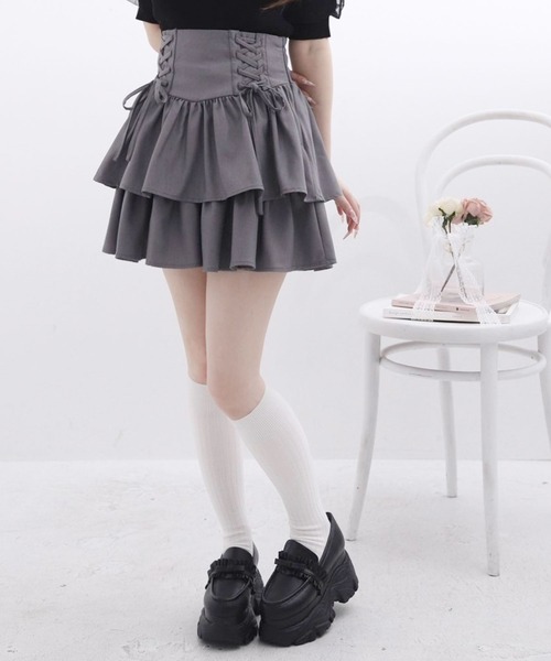 DearMyLoveRose（ディアマイラブローズ）の「フリルリボン厚底ローファースニーカーパンプス（パンプス・レディース・ブラック/ブラウン・24cm/23.5cm/23cm/24.5cm）」の4枚目の写真