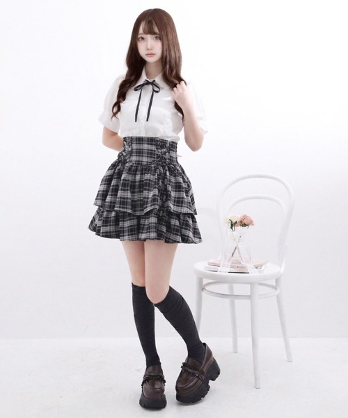 DearMyLoveRose（ディアマイラブローズ）の「フリルリボン厚底ローファースニーカーパンプス（パンプス・レディース・ブラック/ブラウン・24cm/23.5cm/23cm/24.5cm）」の8枚目の写真