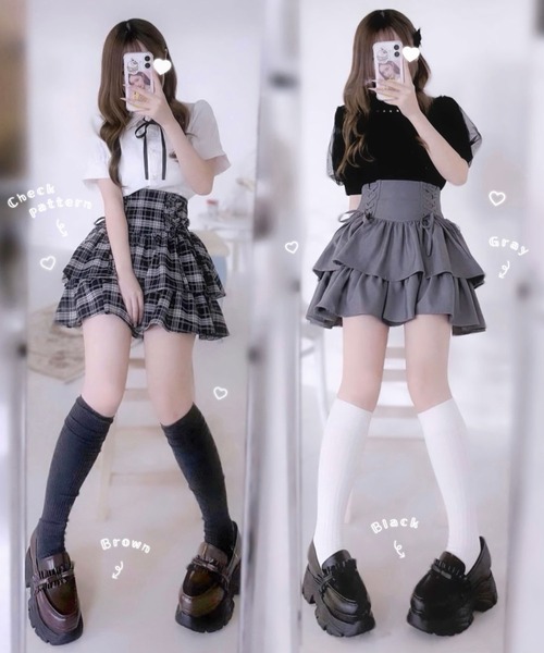 DearMyLoveRose（ディアマイラブローズ）の「フリルリボン厚底ローファースニーカーパンプス（パンプス・レディース・ブラック/ブラウン・24cm/23.5cm/23cm/24.5cm）」の14枚目の写真