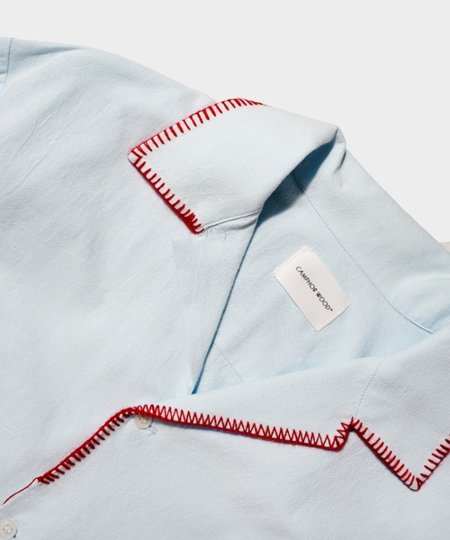 CAMPHOR WOOD(カンファーウッド)の「FLOWER EMBROIDERY SAGARA H/S SHIRT / フラワーサガラ刺繍ブランケットステッチシャツ(シャツ/ブラウス・メンズ・ブラウン系/サックスブルー/ホワイト・SMALL/MEDIUM/LARGE)」の18枚目の写真