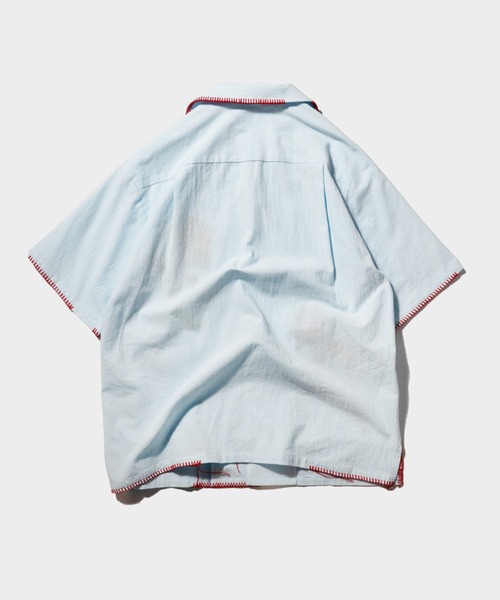 CAMPHOR WOOD(カンファーウッド)の「FLOWER EMBROIDERY SAGARA H/S SHIRT / フラワーサガラ刺繍ブランケットステッチシャツ(シャツ/ブラウス・メンズ・ブラウン系/サックスブルー/ホワイト・SMALL/MEDIUM/LARGE)」の17枚目の写真