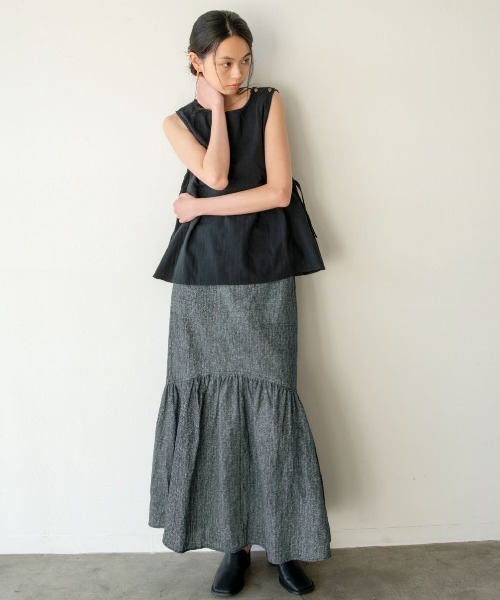 mensha!(メンシャ)の「mensha! まるでデニム!? 軽くてやわらかいデニガーゼスカート(スカート・レディース・ライトブラック/インディゴブルー/ブルー・M/L/LL/3L)」の19枚目の写真