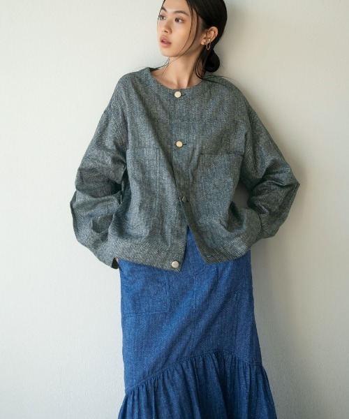 mensha!(メンシャ)の「mensha! まるでデニム!? 軽くてやわらかいデニガーゼスカート(スカート・レディース・ライトブラック/インディゴブルー/ブルー・M/L/LL/3L)」の16枚目の写真