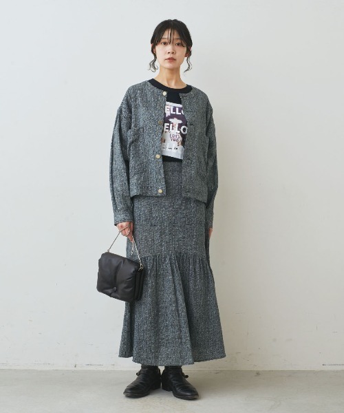 mensha!(メンシャ)の「mensha! まるでデニム!? 軽くてやわらかいデニガーゼスカート(スカート・レディース・ライトブラック/インディゴブルー/ブルー・M/L/LL/3L)」の10枚目の写真