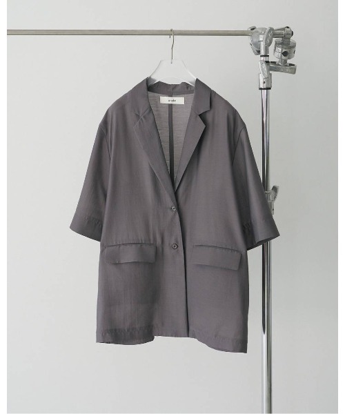 anuke(アンヌーク)の「anuke Sheer Halfsleeve Jacket(その他アウター・レディース・ブラック/グレー・FREE)」の2枚目の写真