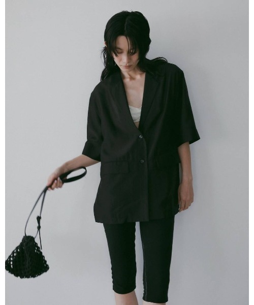 anuke(アンヌーク)の「anuke Sheer Halfsleeve Jacket(その他アウター・レディース・ブラック/グレー・FREE)」の5枚目の写真