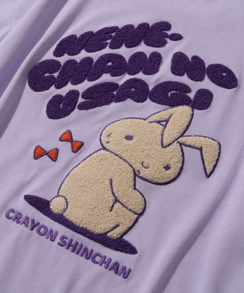 CORPUS SELECT(コーパストーキョー)の「【クレヨンしんちゃん】サガラ刺繍 オーバーサイズ 半袖Tシャツ(Tシャツ/カットソー・レディース・オートミール/ラベンダー/スカイブルー/ブラック・M/L)」の15枚目の写真
