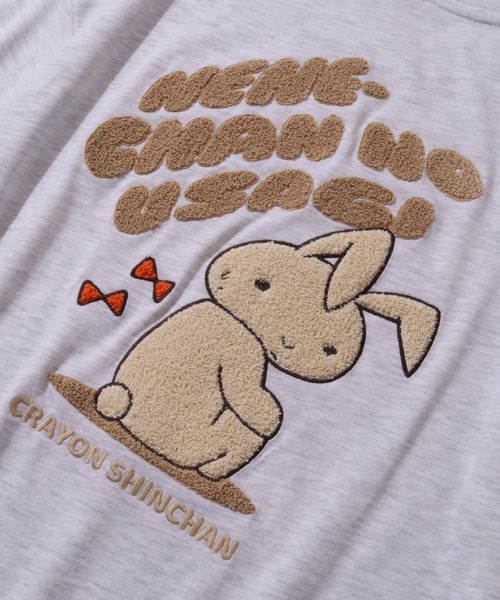 CORPUS SELECT(コーパストーキョー)の「【クレヨンしんちゃん】サガラ刺繍 オーバーサイズ 半袖Tシャツ(Tシャツ/カットソー・レディース・オートミール/ラベンダー/スカイブルー/ブラック・M/L)」の12枚目の写真