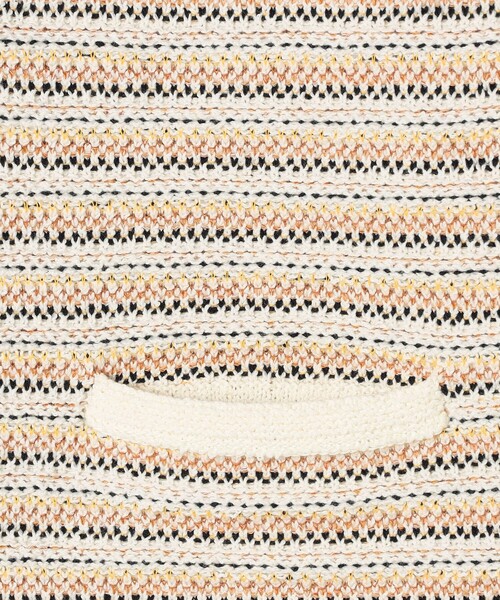 MACPHEE（マカフィー）の「ジャカードボーダー ハーフスリーブジャケット（ノーカラージャケット・レディース・ライトベージュ/ネイビー・S）」の14枚目の写真