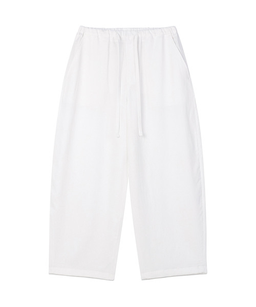 PRAIRIE(KR)(プレーリー)の「BARRELFIT リネン ワイドスラックス (WHITE)(スラックス・メンズ・ホワイト・SMALL/MEDIUM/LARGE)」の1枚目の写真