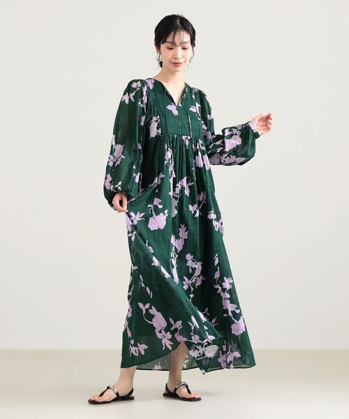 Demi-Luxe BEAMS(デミルクス ビームス)の「ne Quittez pas / ローズ スモック ワンピース(ワンピース・レディース・ホワイト系その他5/グリーン・MEDIUM)」の6枚目の写真