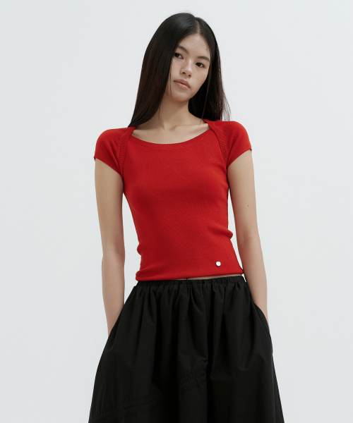 LUCIR ZU（ルシールズ）の「Boatneck Bolero Knit Top (red)（ニット/セーター・レディース・その他・FREE）」の3枚目の写真