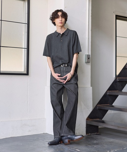 Bleme（ブレム）の「クラシック サマーニット ポロシャツ（ポロシャツ・メンズ・ブラック/オフホワイト/ブルー・L/S/M/XL）」の5枚目の写真