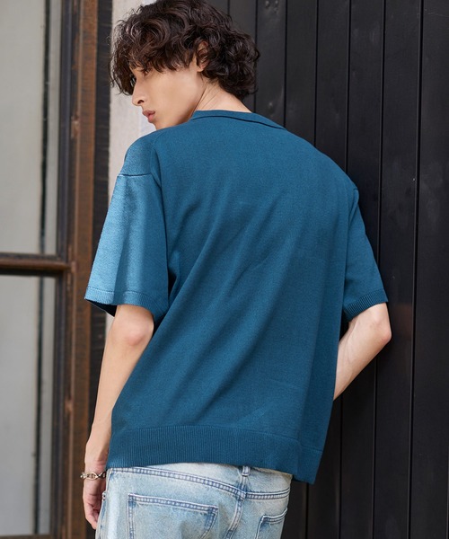 Bleme（ブレム）の「クラシック サマーニット ポロシャツ（ポロシャツ・メンズ・ブラック/オフホワイト/ブルー・L/S/M/XL）」の8枚目の写真