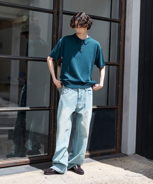 Bleme（ブレム）の「クラシック サマーニット ポロシャツ（ポロシャツ・メンズ・ブラック/オフホワイト/ブルー・L/S/M/XL）」の10枚目の写真