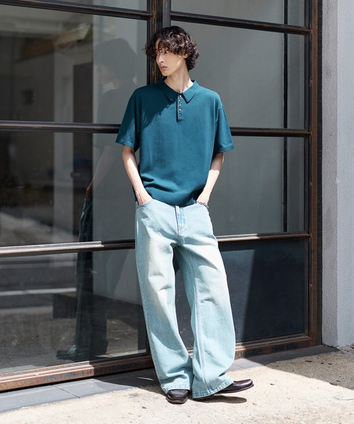 Bleme（ブレム）の「クラシック サマーニット ポロシャツ（ポロシャツ・メンズ・ブラック/オフホワイト/ブルー・L/S/M/XL）」の11枚目の写真