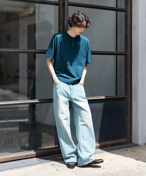 Bleme（ブレム）の「クラシック サマーニット ポロシャツ（ポロシャツ・メンズ・ブラック/オフホワイト/ブルー・L/S/M/XL）」の12枚目の写真