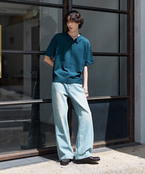 Bleme（ブレム）の「クラシック サマーニット ポロシャツ（ポロシャツ・メンズ・ブラック/オフホワイト/ブルー・L/S/M/XL）」の14枚目の写真
