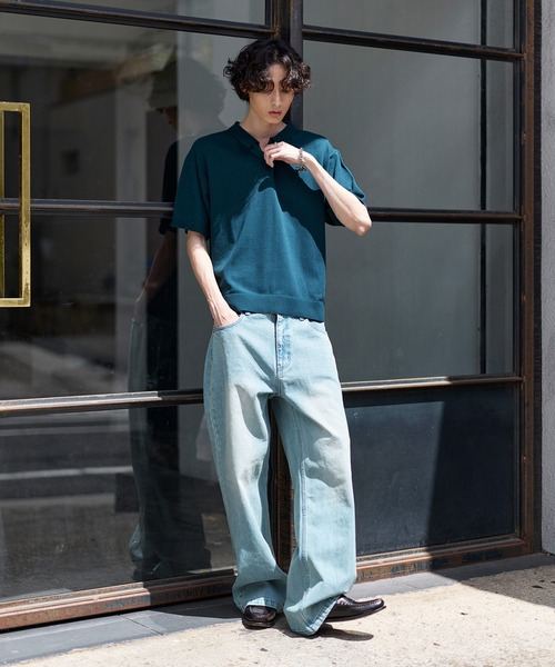 Bleme（ブレム）の「クラシック サマーニット ポロシャツ（ポロシャツ・メンズ・ブラック/オフホワイト/ブルー・L/S/M/XL）」の15枚目の写真