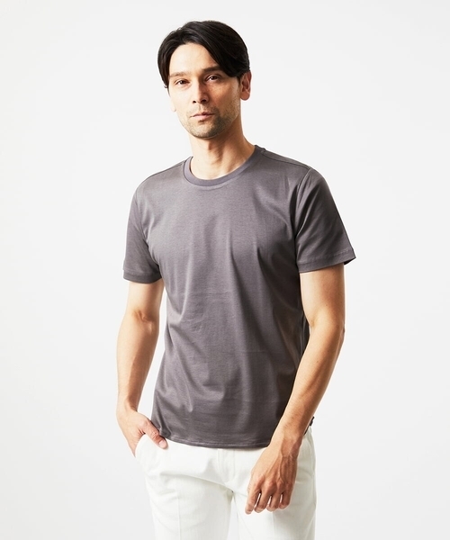 MICHEL KLEIN HOMME (ミッシェルクランオム)の「クルーネック半袖カットソー(Tシャツ/カットソー・メンズ・ホワイト/ライトブルー/ブラック/ネイビー/グレー・MEDIUM/LARGE/X-LARGE)」の3枚目の写真