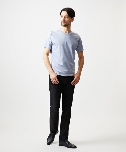 MICHEL KLEIN HOMME (ミッシェルクランオム)の「クルーネック半袖カットソー(Tシャツ/カットソー・メンズ・ホワイト/ライトブルー/ブラック/ネイビー/グレー・MEDIUM/LARGE/X-LARGE)」の6枚目の写真