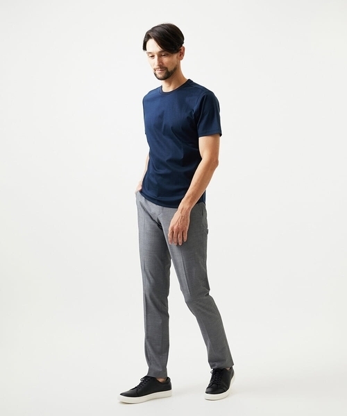 MICHEL KLEIN HOMME (ミッシェルクランオム)の「クルーネック半袖カットソー(Tシャツ/カットソー・メンズ・ホワイト/ライトブルー/ブラック/ネイビー/グレー・MEDIUM/LARGE/X-LARGE)」の8枚目の写真